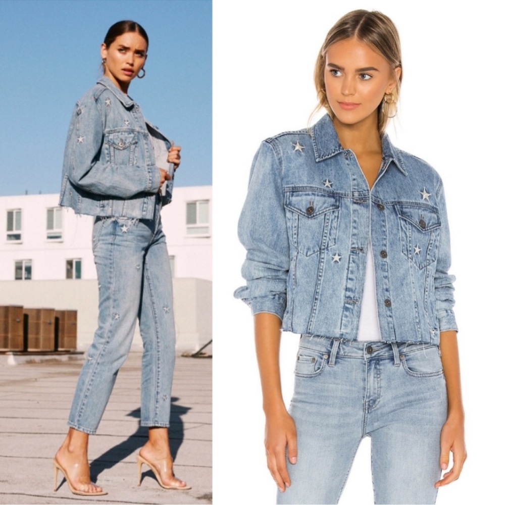 PISTOLA Naya Crop Denim Jacket in Supernova XS
